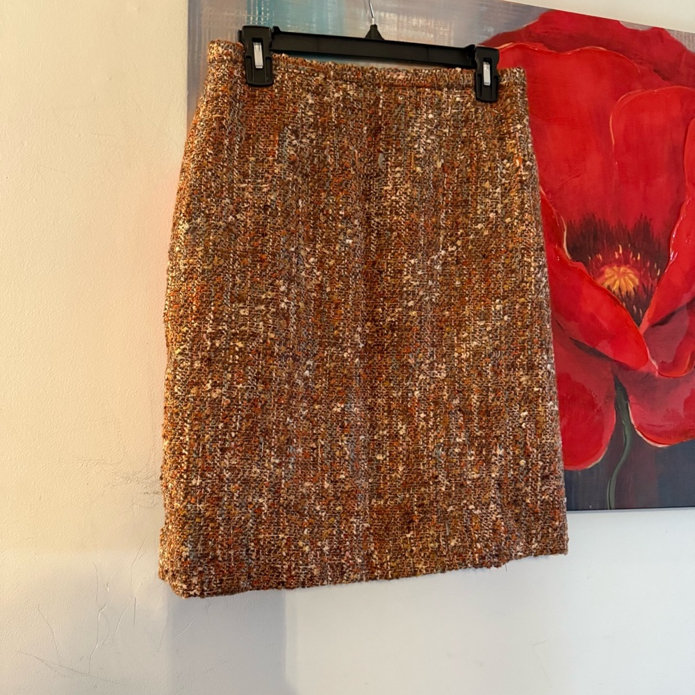 saks fifth avenue Folio Suit jacket Skirt Set tweed Size 8 (blazer 10) Wool USA - Picture 6 of 11
